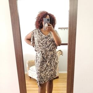 R&m Richards women dress animal print size 14W side zipper